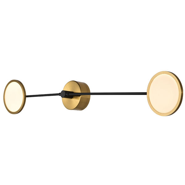 Torino Antique Brass and Matte Black Integrated LED Wall Sconce, image 4