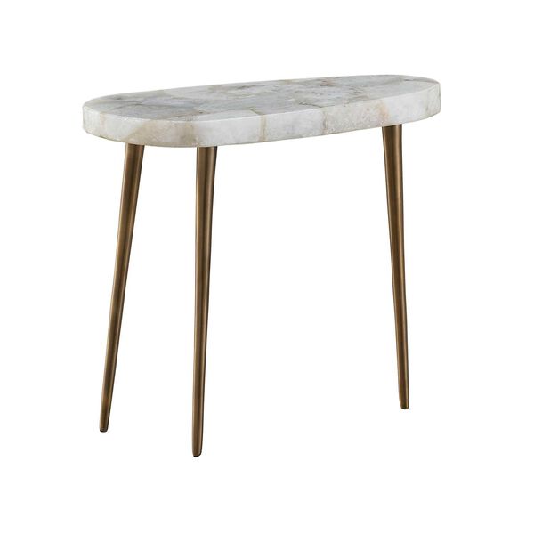 ErinnV x Universal Fino White and Bronze Short Side Table, image 5