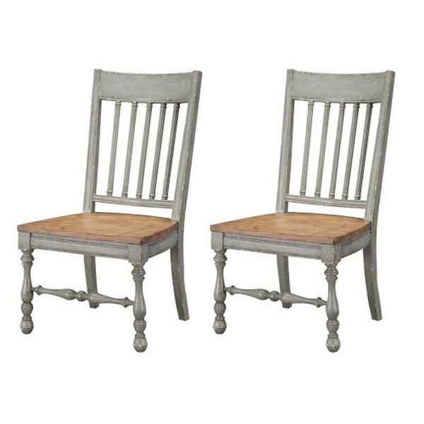 Weston Blue Gray and Cream Dining Chair, Set of 2, image 1