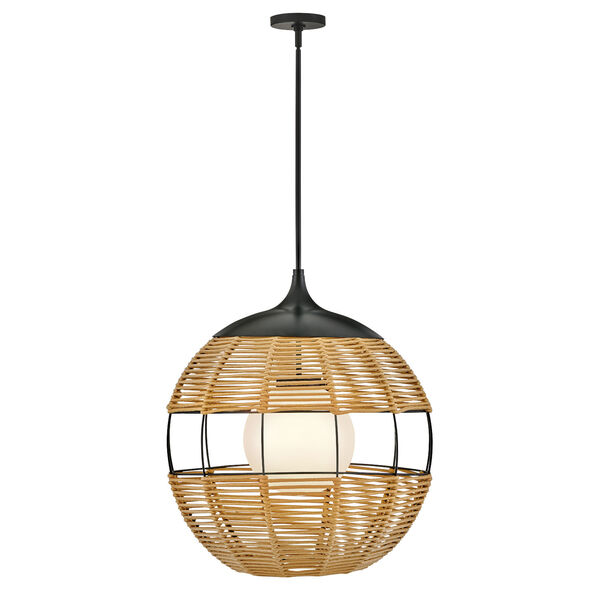 Maddox Black and Light Natural One-Light Orb Pendant, image 2