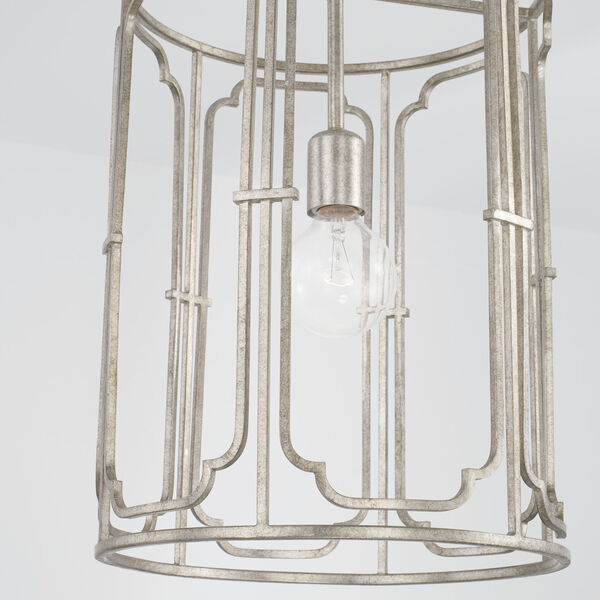 Merrick Antique Silver One-Light Cage Foyer, image 4
