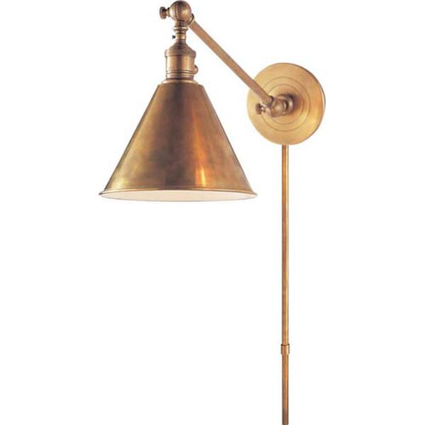 Boston Functional Single Arm Library Light in Hand-Rubbed Antique Brass by Chapman and Myers, image 1