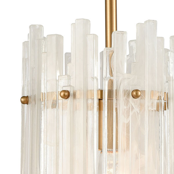 Brinicle Aged Brass and White One-Light Mini Chandelier, image 3