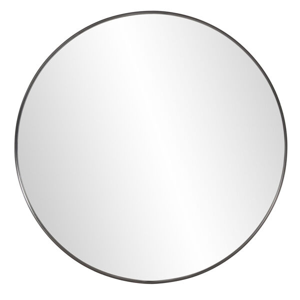Steele Brushed Black Round Wall Mirror, image 1