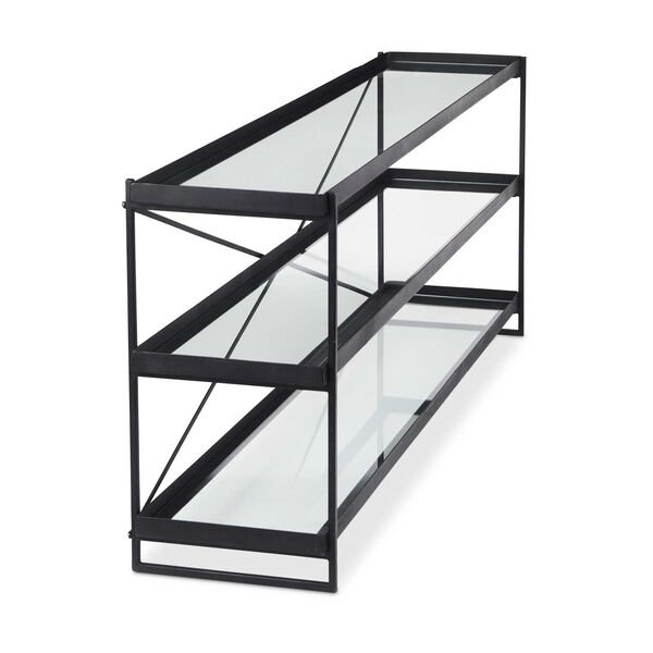 Trey Black Metal with Glass Console Table, image 5