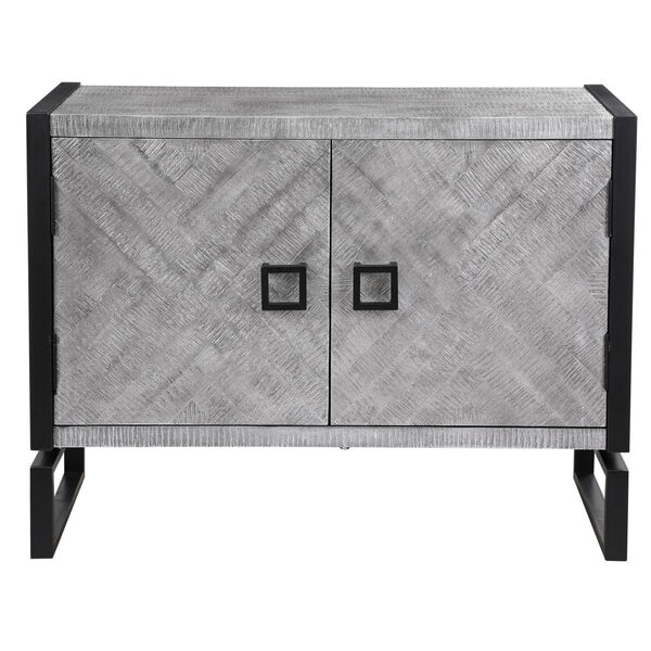 Keyes Light Gray and Charcoal Two Door Cabinet, image 3