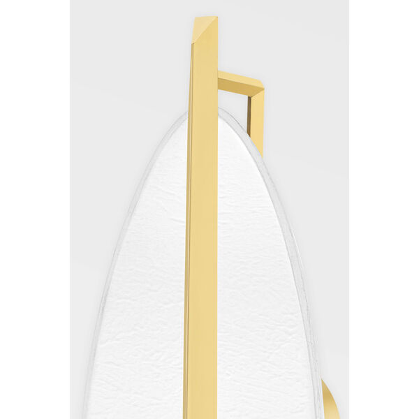 Ithaca Aged Brass and White Plaster Integrated LED Wall Sconce, image 3
