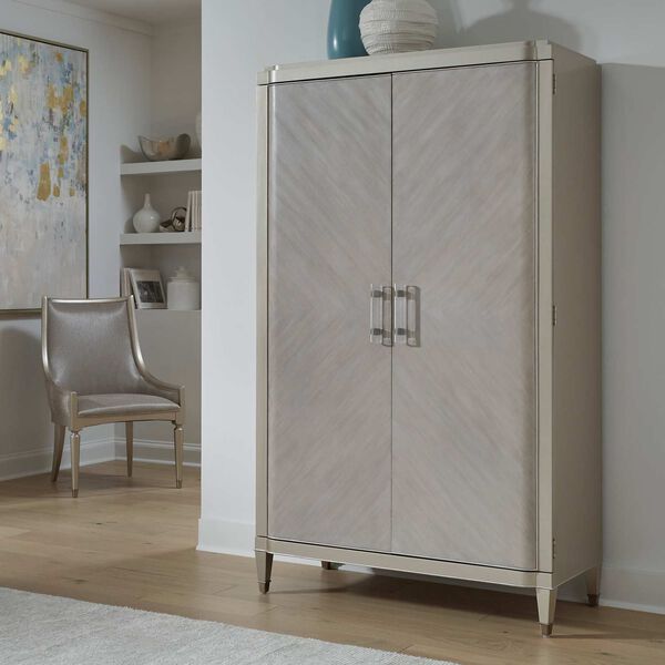 Zoey Silver Storage Armoire Cabinet, image 3