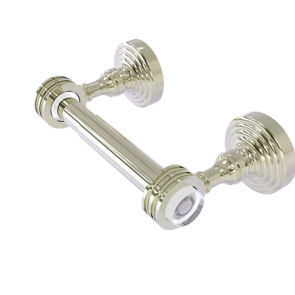 Pacific Grove Polished Nickel Two-Inch Two Post Toilet Paper Holder with Dotted Accents, image 1