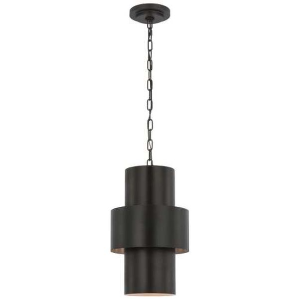 Chalmette Aged Iron One-Light Layered Pendant by Julie Neill, image 1