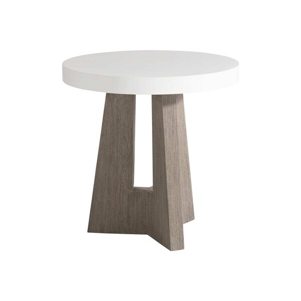 Rochelle White and Dark Brown Outdoor Side Table, image 4