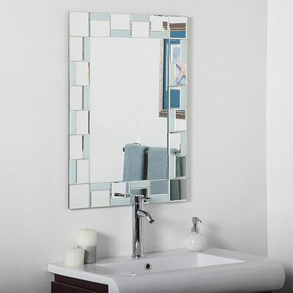Quebec Modern Rectangular Beveled Bathroom Mirror, image 1