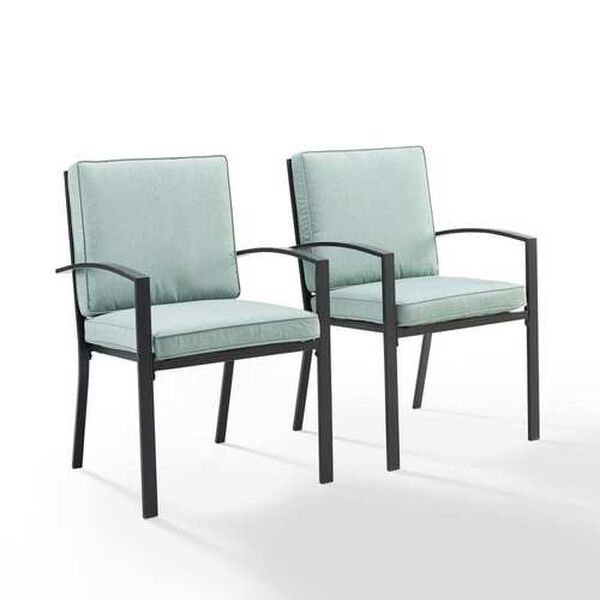 Kaplan Mist Oil Rubbed Bronze Outdoor Metal Dining Chair Set , Set of Two, image 4