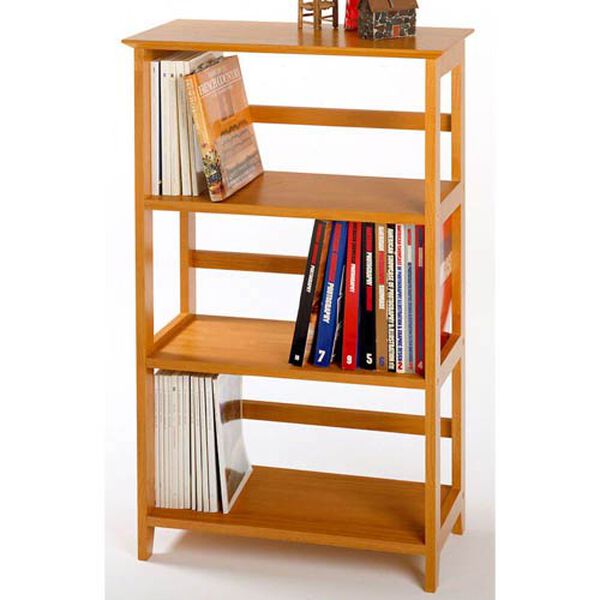 Honey Pine Four-Tier Bookshelf, image 1
