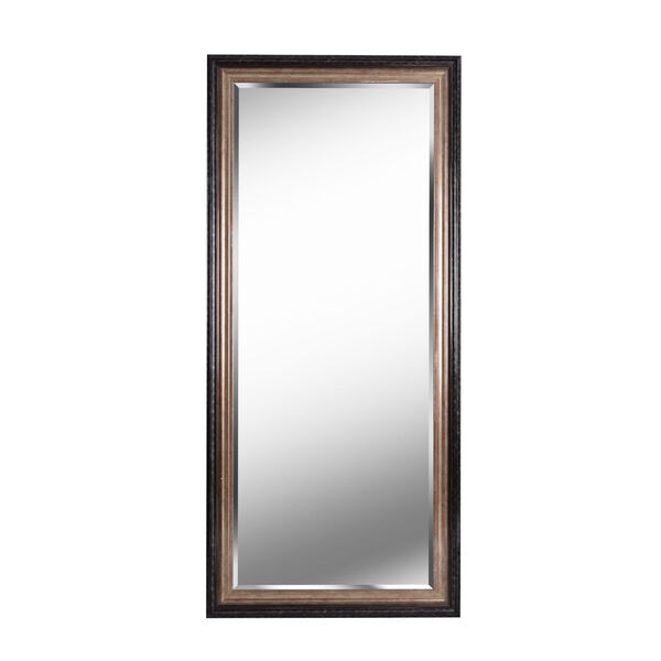 Lyonesse Destressed Black and Antique Gold Full Length Mirror, image 1