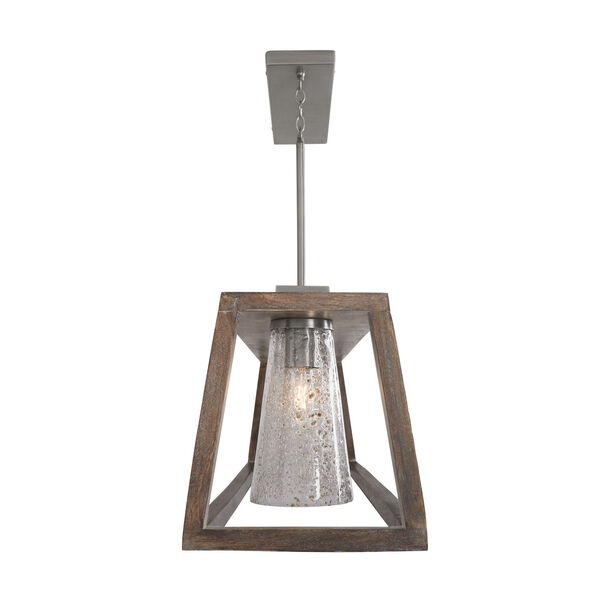 Connor Black Wash and Matte Nickel Five-Light Island Pendant with Clear Stone Seeded Glass, image 5
