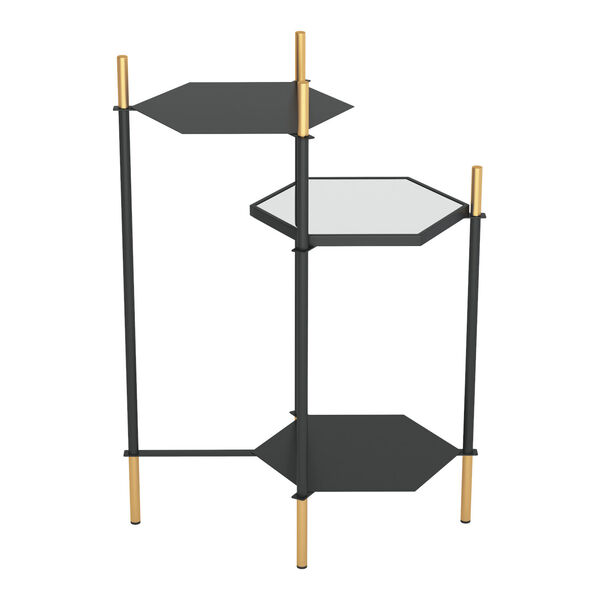 William Gold and Black Side Table, image 3