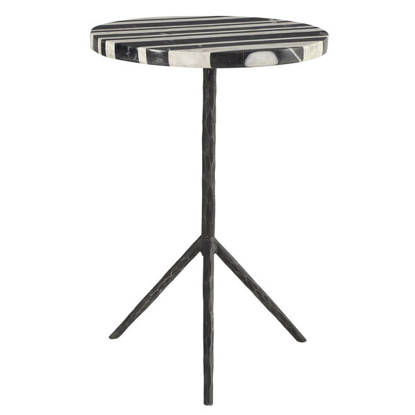 Fine Line Black and White Round Accent Table, image 2