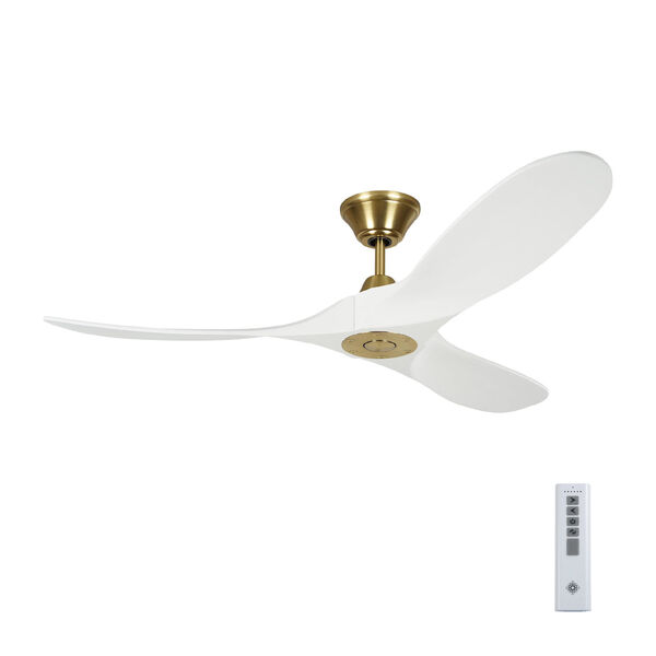 Maverick II Matte White with Burnished Brass 52-Inch Ceiling Fan, image 4