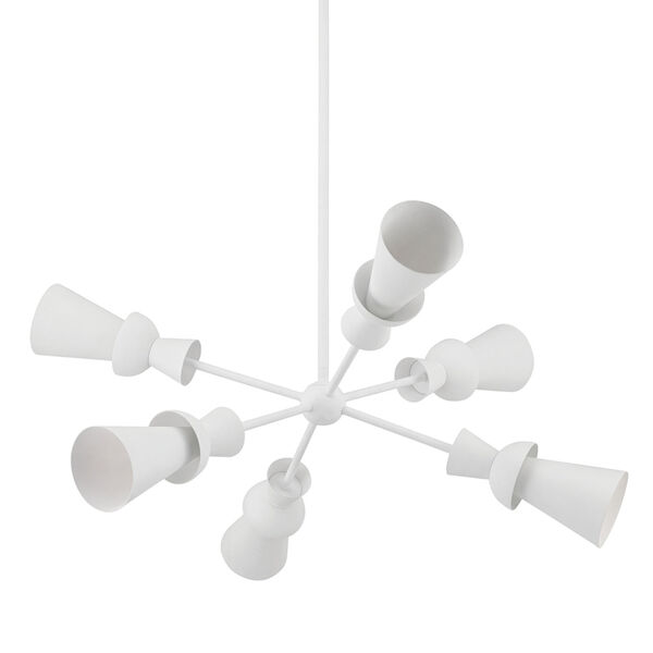 Florence Gesso White Six-Light Chandelier, image 1