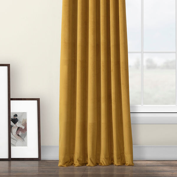 Retro Gold Heritage Plush Velvet Curtain Single Panel, image 5
