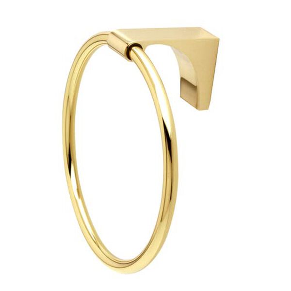 Luna Unlacquered Brass Towel Ring, image 1