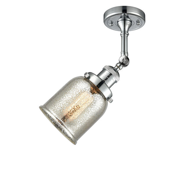 Small Bell Polished Chrome One-Light Semi Flush Mount, image 1