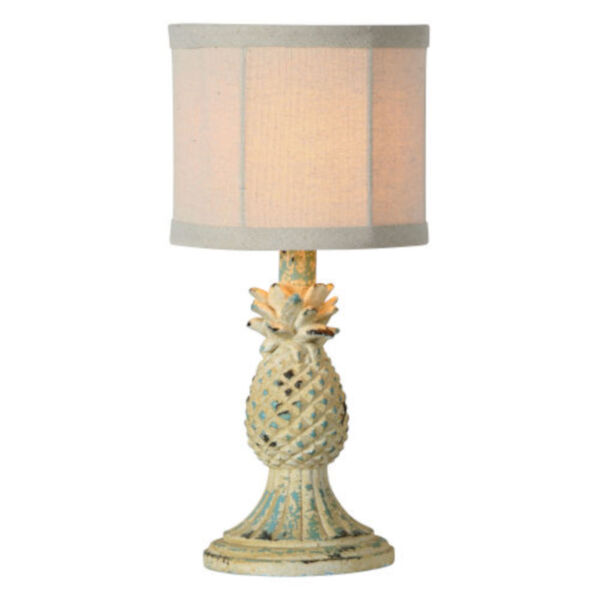 Hazel Distressed White and Blue One-Light Table Lamp Set of Two, image 1