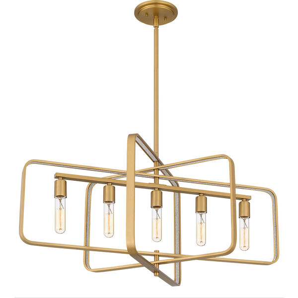 Dupree Brushed Weathered Brass Five-Light Chandelier, image 6