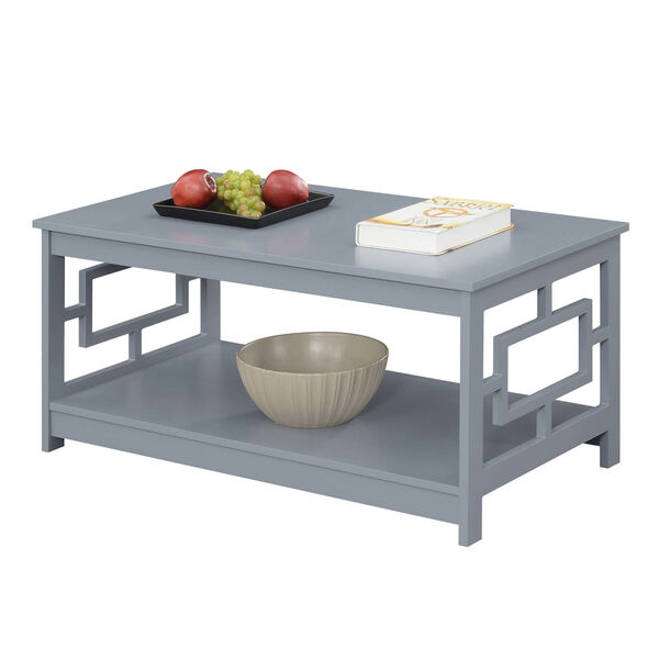 Town Square Gray Coffee Table with Shelf, image 2