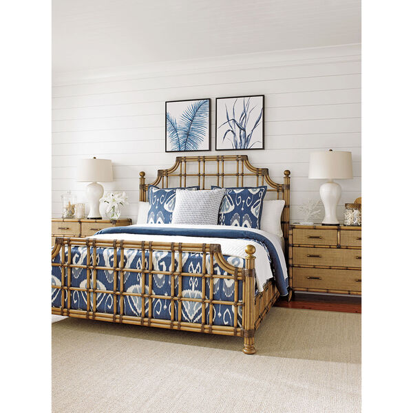 Twin Palms Brown St. Kitts Rattan King Bed, image 3