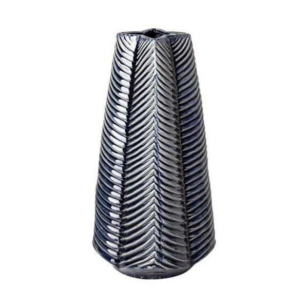 Bashir II Glossy Dark Navy Ceramic Vase, image 1