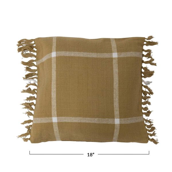 Green Cotton Flannel Plaid 18 x 18-Inch Pillow, image 4