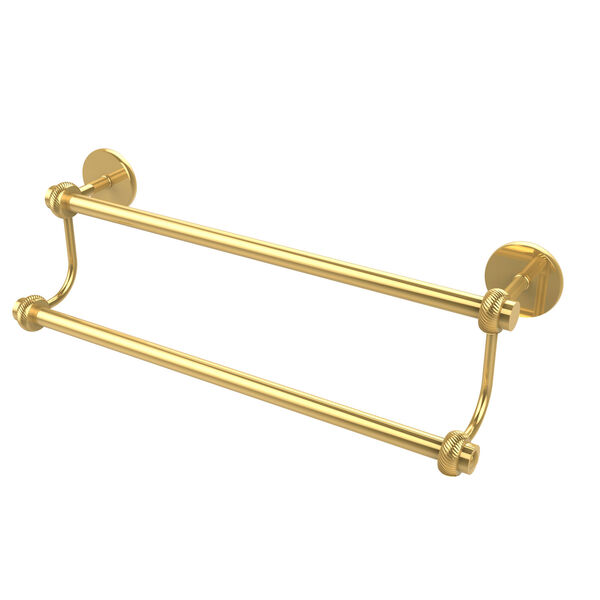 36 Inch Double Towel Bar, Unlacquered Brass, image 1