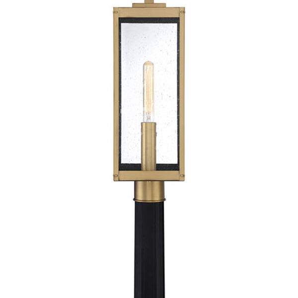 Pax Antique Brass One-Light Outdoor Post Mount with Seedy Glass, image 4