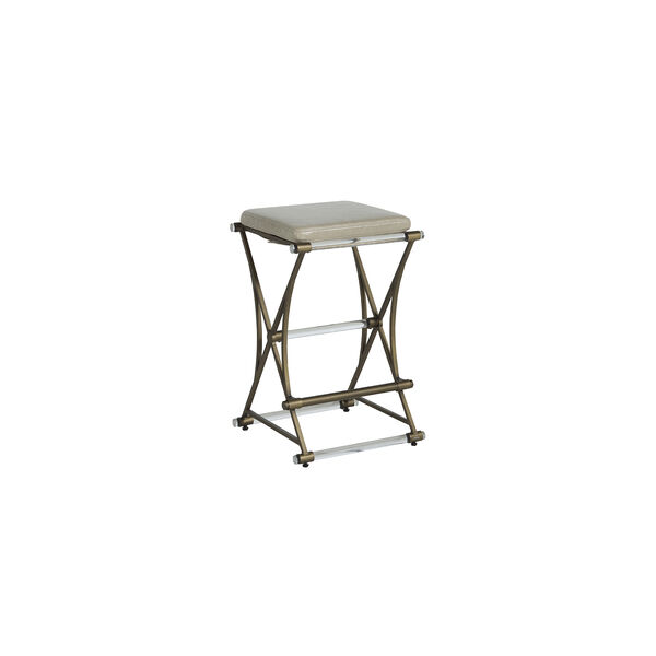 Flynn Clear Acrylic And Antique Gold Counter Stool, image 1