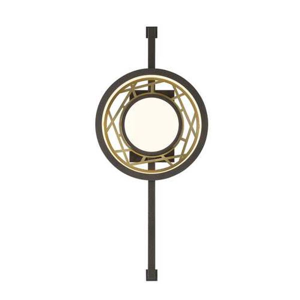Tribeca Smoked Iron and Soft Brass 12-Inch LED Wall Sconce, image 2