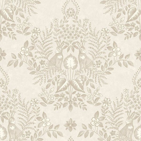 Cottontail Toile Wicker Peel and Stick Wallpaper, image 2