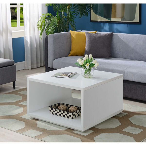 Northfield White 32-Inch Square Coffee Table, image 1