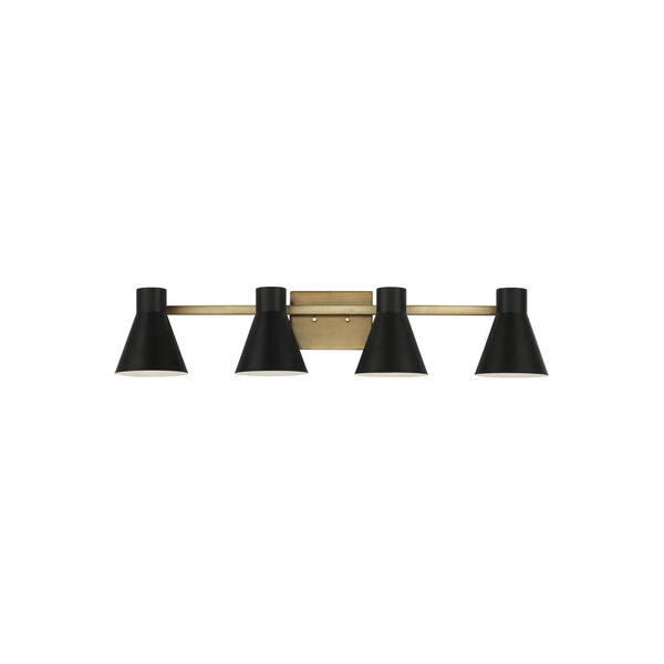 Towner Brown Four-Light Bath Vanity with Black Shade, image 1