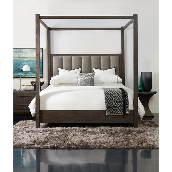 Miramar Aventura Dark Wood Jackson Queen Poster Bed with Tall Posts and Canopy, image 3