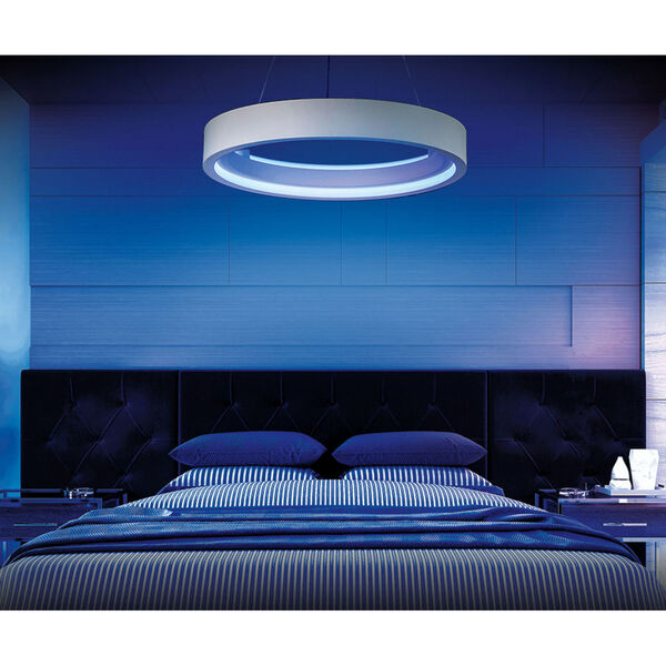 I-Corona Matte White LED Single Pendant, image 3