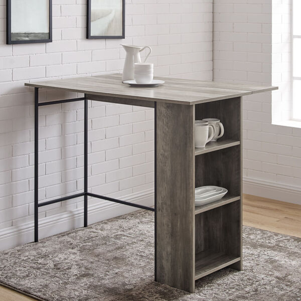 Lena Gray and Black Counter Height Dining Table, image 1