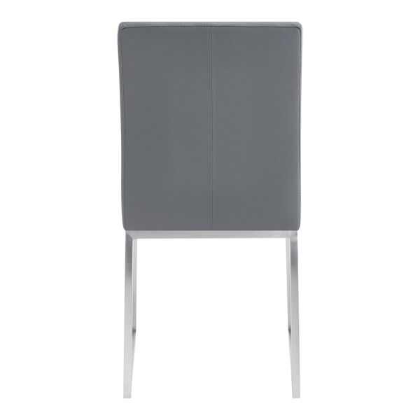 Trevor Gray with Brushed Stainless Steel Dining Chair, Set of Two, image 5