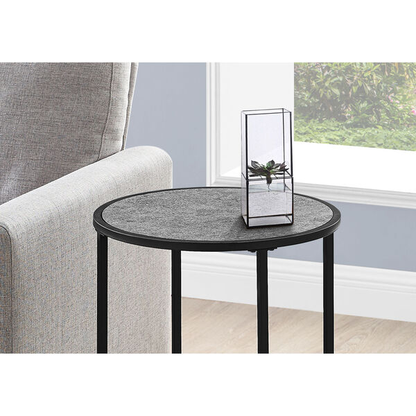 Gray and Black Round End Table, image 3