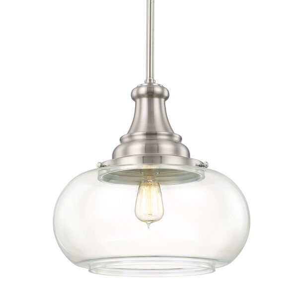 Selby Brushed Nickel One-Light Pendant, image 1
