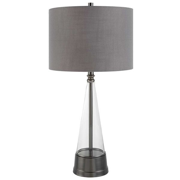 Loring Cone Glass Antique Nickel One-Light Table Lamp, image 5