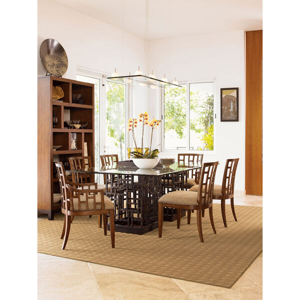 Ocean Club Brown South Sea Dining Table with 84 In. x 48 In. Glass Top, image 3
