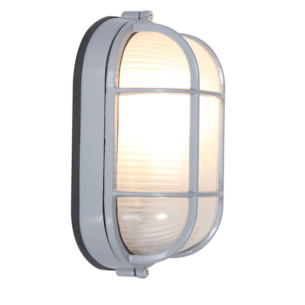 Nauticus Satin One-Light Outdoor Wall Mount with Frosted Glass and Metal Cage, image 3