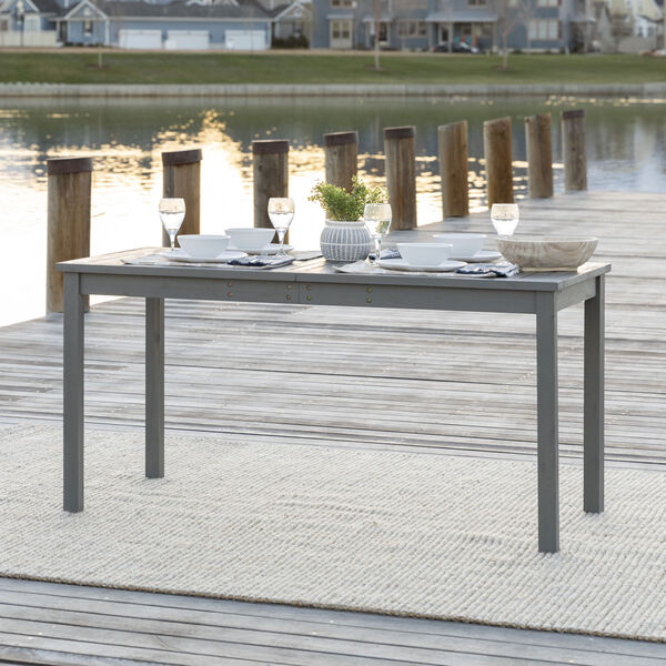 Gray Wash 32-Inch Simple Outdoor Dining Table, image 1